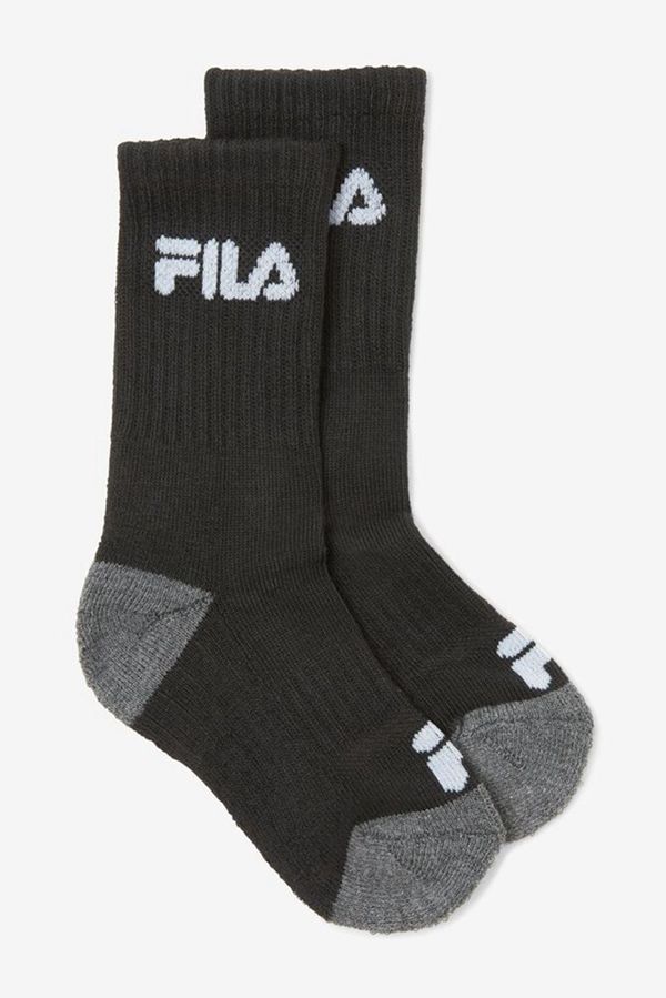 Fila Ponožky Detske Čierne - Cushioned Crew 6-Pack Vypredaj - Slovakia 45680-TBKG